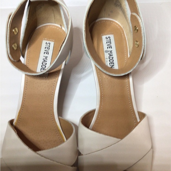 Steve Madden Wedge Heel Open Toe Shoe "Nilla", Bone, Size 9 - Picture 8 of 12